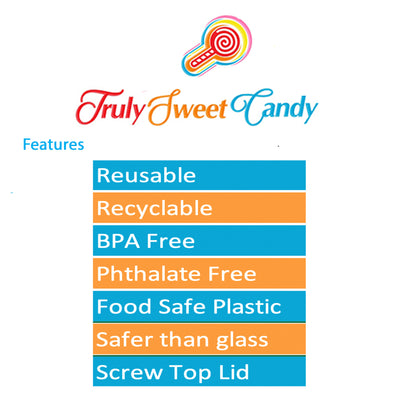 7 Large Plastic Sweet Jars for Truly Sweet Candy Buffet, Sweet Table, Wedding