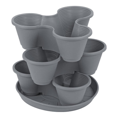 3 Tier Stackable Vertical Planter, Indoor Outdoor Plant Pot, Strawberry Planter, Herb Garden Planter, Vegetable Growing Tower, Flower Pot for Home Garden, Space-Saving Design, Durable Plant Container, Ideal for Small Spaces, Vertical Gardening Solution, M