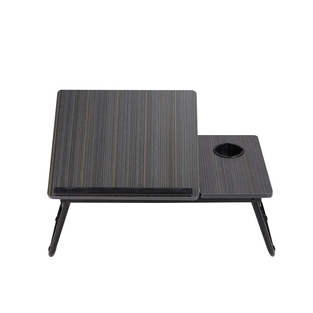 Folding Lap Desk With Cup Holder, Foldable Laptop Table For Bed, Portable Bed Desk For Studying, Reading And Writing, Notebook Stand For Couch Sofa Floor, 23.05*12.8*9.45 Inches Black