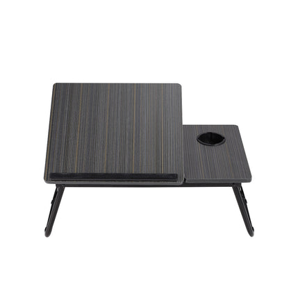 Folding Laptop Desk For Bed Couch, Adjustable Foldable Bed Table With Cup Holder, Sofa Breakfast Serving Tray, Portable Lap Desk, Notebook Stand For Studying Working Reading Writing Eating In Bed Sofa Floor, 23.05*12.8*9.45 Inches Black