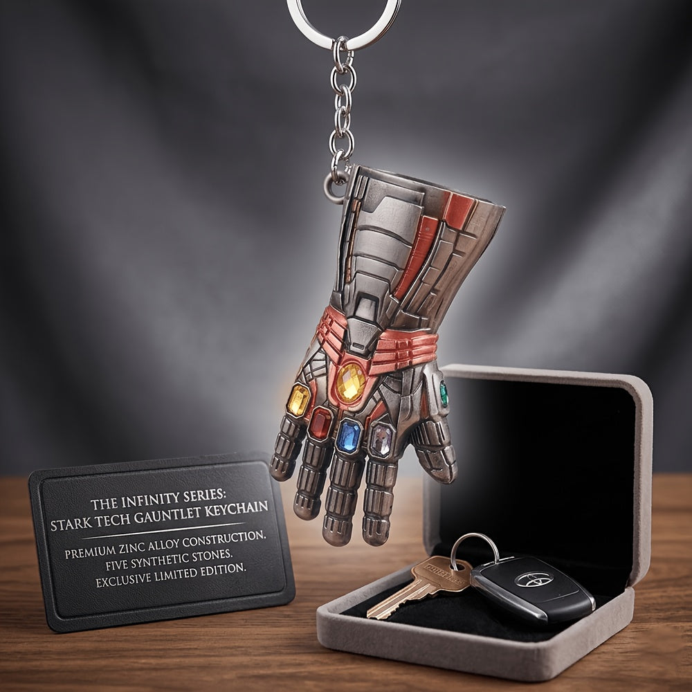 Marvel Avengers 10pcs/Zinc Alloy Metal Pendant Keychain Set/Iron for Man Gauntlet, Thor Hammer, Captain America Shield, Spider-for Man Mask Key Ring/Creative Movie Fans Gift Accessories