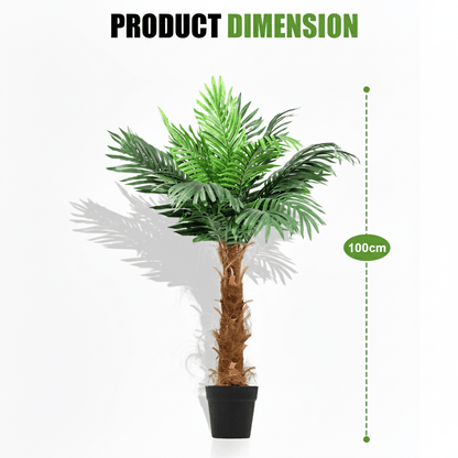 100cm Large Faux Palm Tree Fake Artificial Green Plants Realistic Tree Garden Home Outdoor Decor