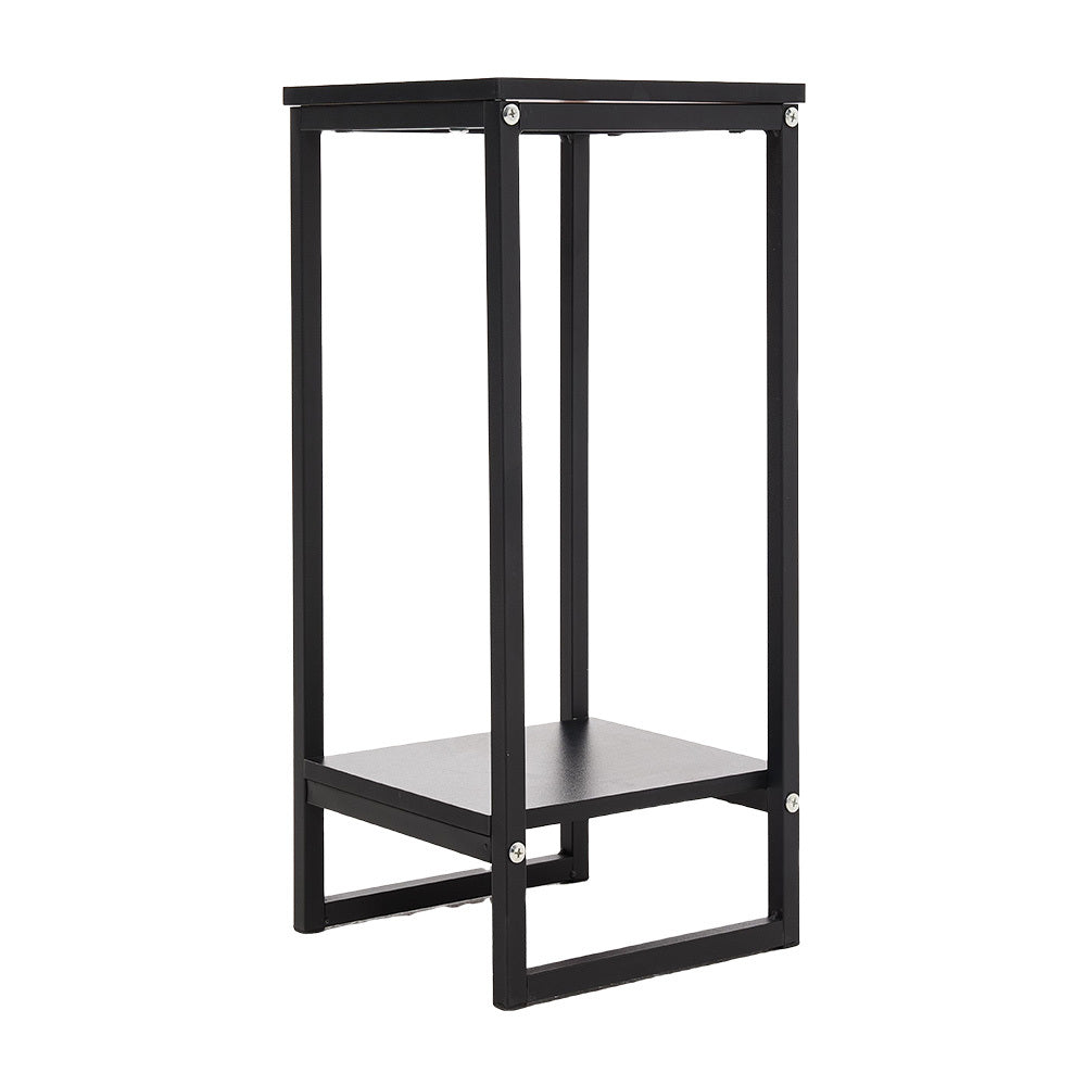 1 Pack, 2-Tier Versatile Metal Plant Stand - Space-Saving Indoor/Outdoor Multi-Layer Potted Plant Rack - Ideal Home Decoration Organizer for Living Room, Balcony, and Bedroom with Sturdy Construction and Easy Assembly - Black/White