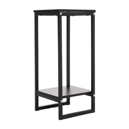 1 Pack, 2-Tier Versatile Metal Plant Stand - Space-Saving Indoor/Outdoor Multi-Layer Potted Plant Rack - Ideal Home Decoration Organizer for Living Room, Balcony, and Bedroom with Sturdy Construction and Easy Assembly - Black/White