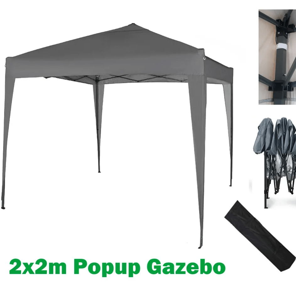 2x2m Pop-up Gazebo Waterproof Outdoor Garden Marquee Canopy No Sides