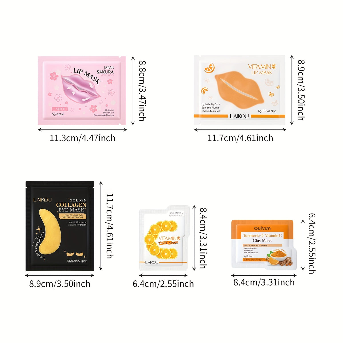 Face Mask Set with 50 Packs, 50-Pack Hydrating Turmeric Vitamin Mud Sakura - product gallery image 4
