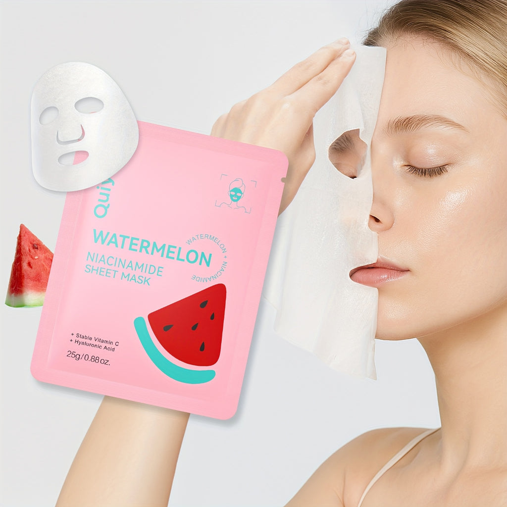 Face Sheet Mask with 20 Pack, 20pcs, Masks QUIYUM Watermelon Niacinamide - product gallery image 8