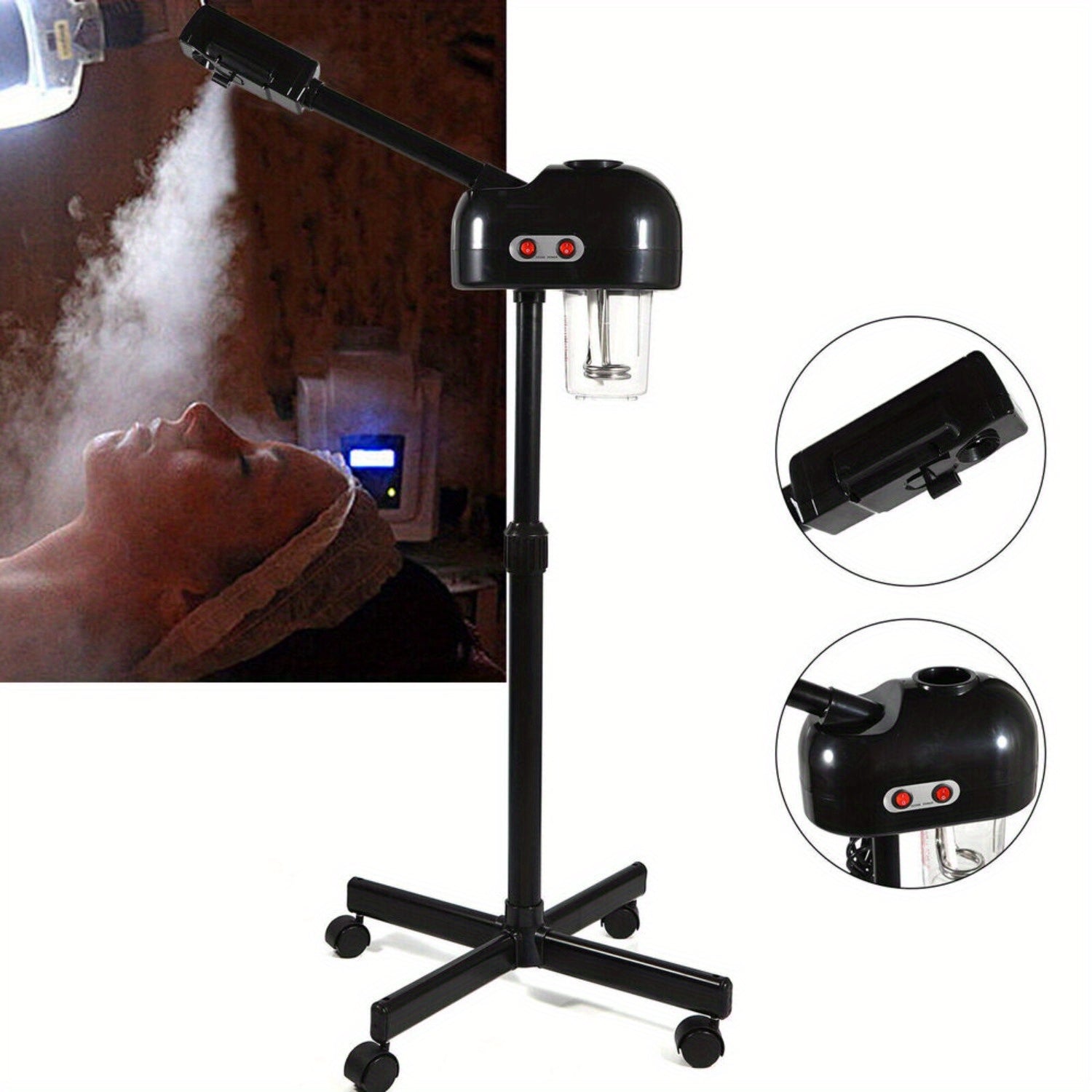Facial Steamer with Adjustable Height, Plastic for practical home use - product gallery image 2