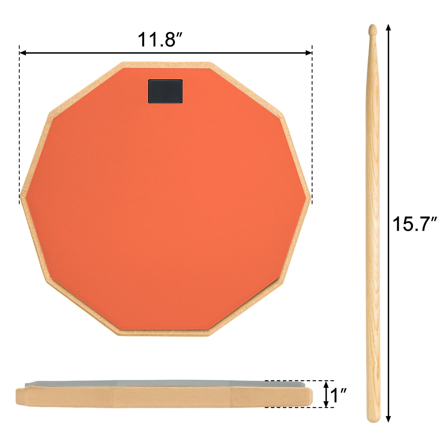 Drum Pad, 6-Inch Double Sided Drum Practice Pad with Stand Silent Snare Drum Training Kit