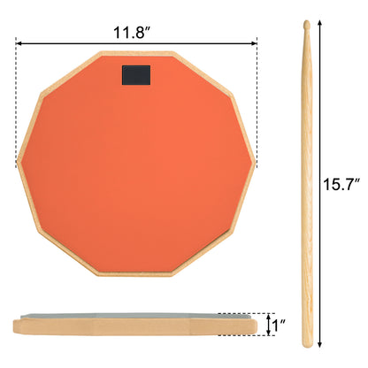 Drum Pad, 6-Inch Double Sided Drum Practice Pad with Stand Silent Snare Drum Training Kit