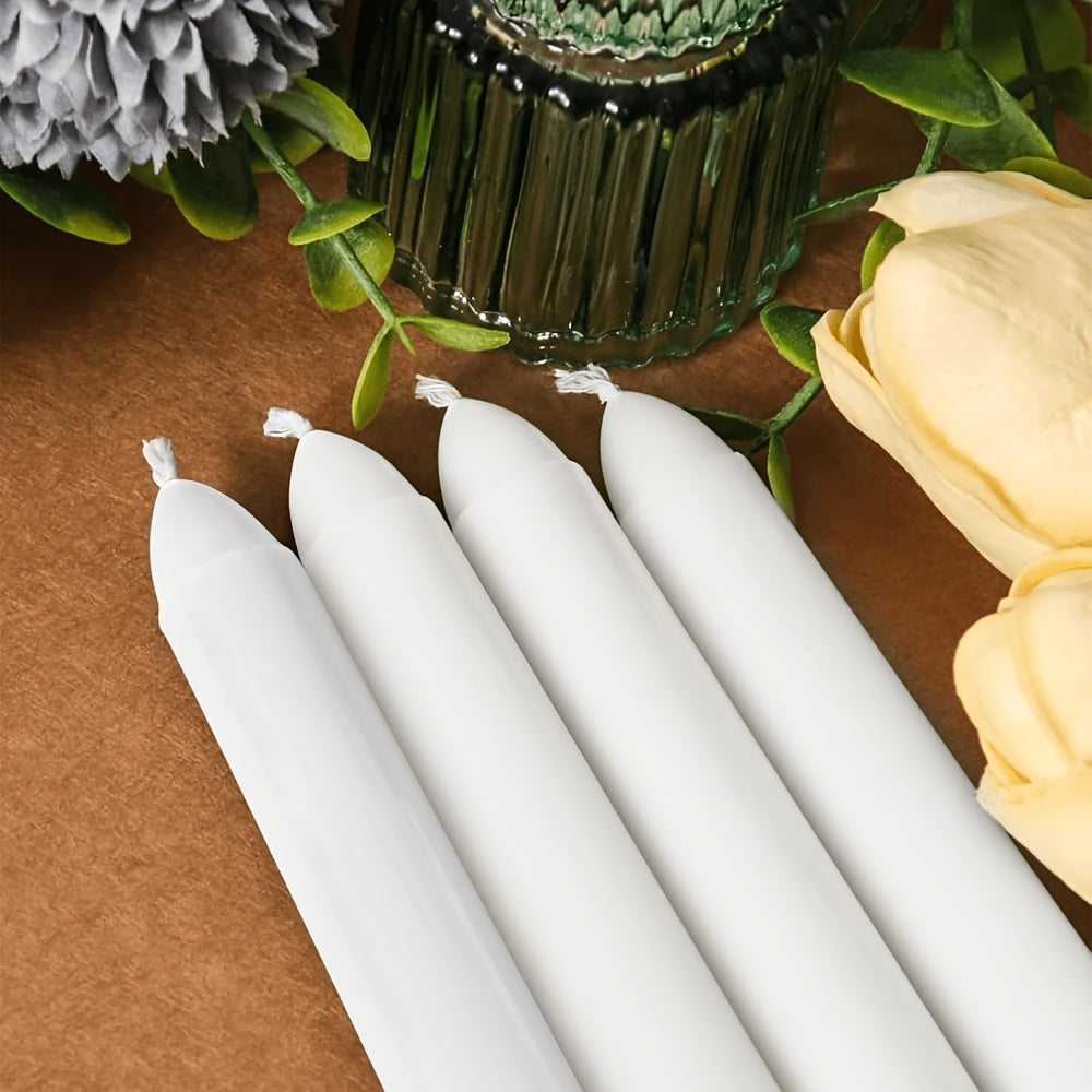 50-Pack Long Taper Candles, Unscented Dinner Candles, Suitable for Candle Holders, Elegant Ivory Taper Candles for Wedding Table Decor, Formal Dinners, and Romantic Decorations, Graduation Season Gifts, Gifting, Women's Preference