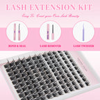 False Eyelashe with 18mm, DIY Lash Extension Kit Beginners Cluster - product gallery image 2