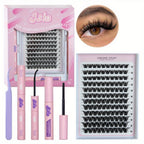 False Eyelashe with 18mm, DIY Lash Extension Kit Beginners Cluster - product gallery image 6