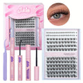 False Eyelashe with 18mm, DIY Lash Extension Kit Beginners Cluster - M05 2 styles lashes option