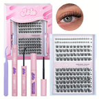 False Eyelashe with 18mm, DIY Lash Extension Kit Beginners Cluster - M05 2 styles lashes option