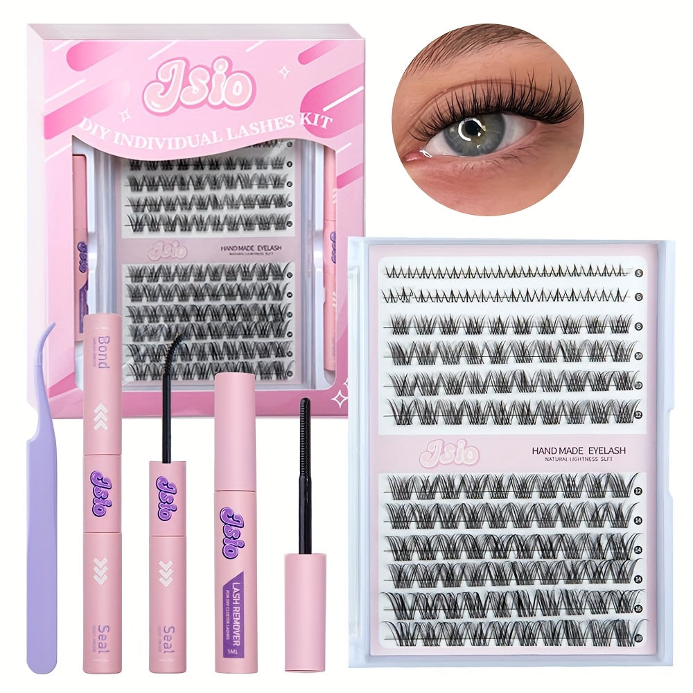 False Eyelashe with 18mm, DIY Lash Extension Kit Beginners Cluster - M05 2 styles lashes option