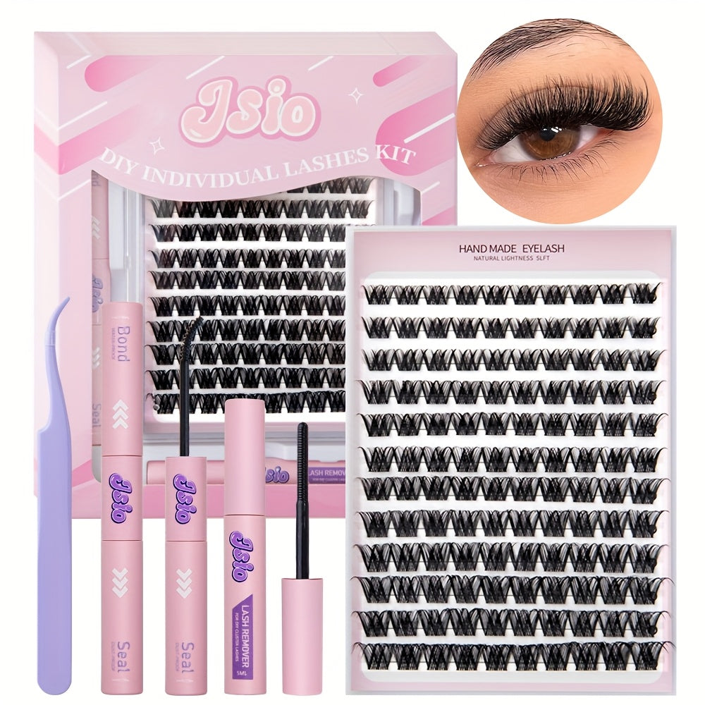 False Eyelashe with 18mm, DIY Lash Extension Kit Beginners Cluster