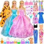 Fashion Doll with Plastic, 50 Piece, Kids, Piece Clothes Accessories 11.5 Inch Princess