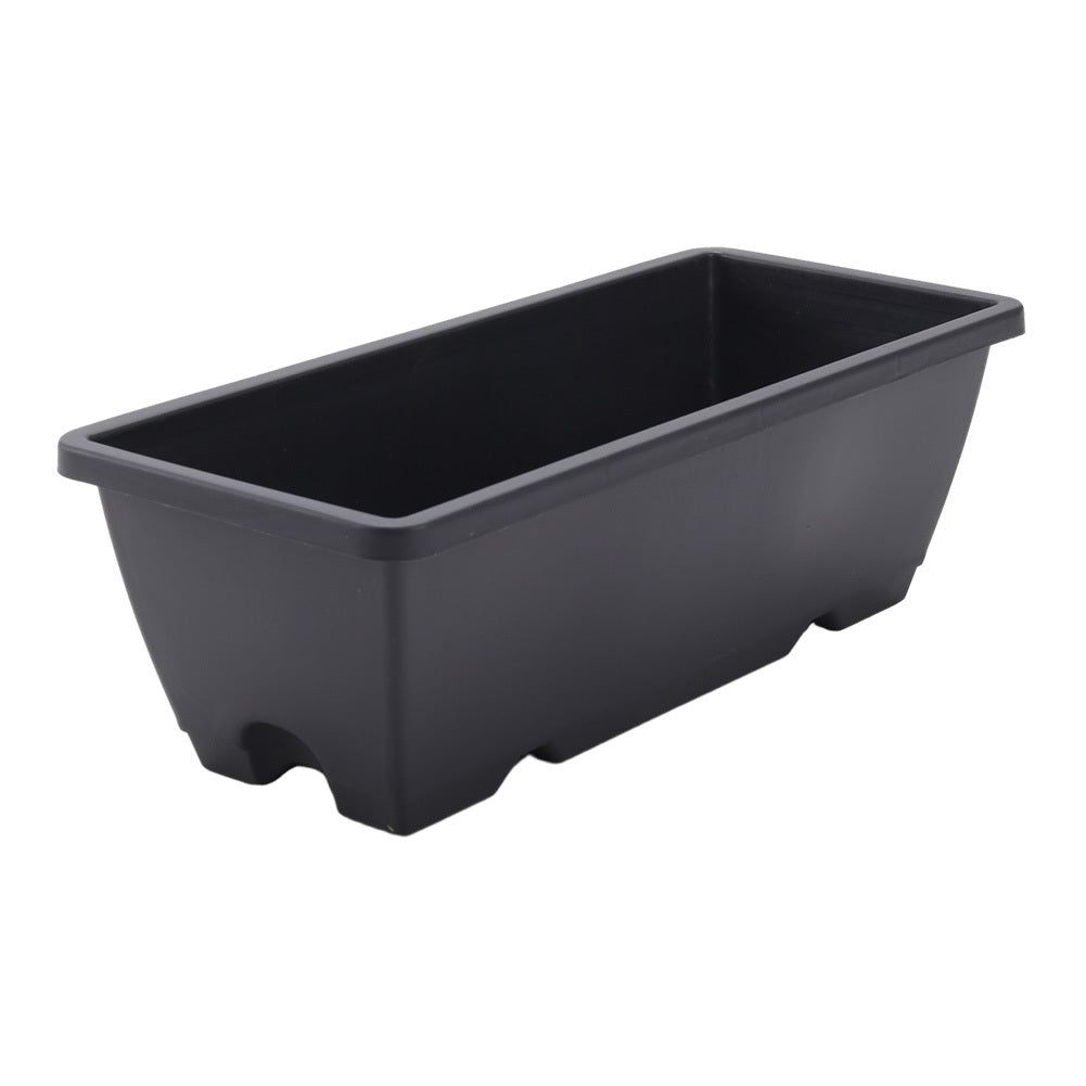 5pcs Balcony Vegetable Basin, Long Strip Horon Basin, Outdoor Creative Plastic Vegetable Planting Box, Available in White, Gray, Dark Green And Brick Red. Available Sizes: L42.5*W17*H14Cm/L49.5*W19*H*14Cm