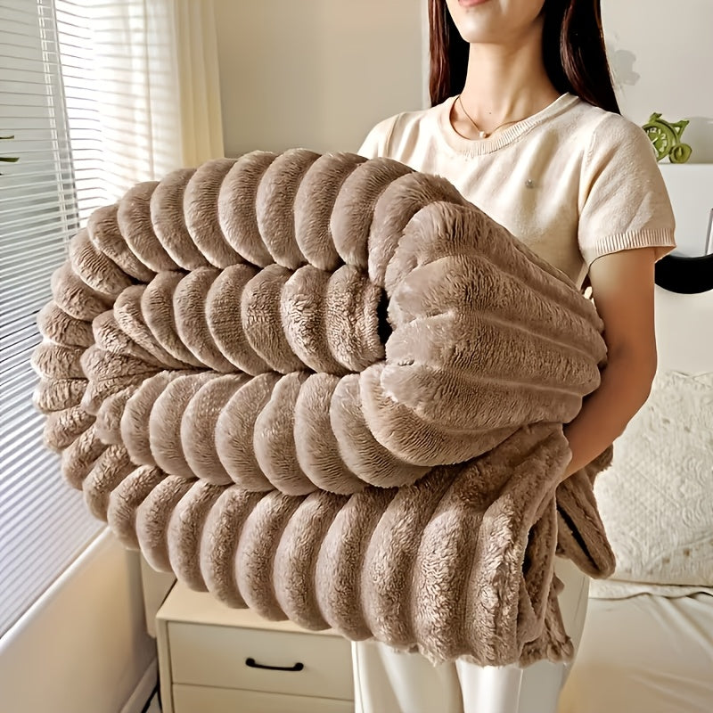 Thick, Soft And Comfortable Blanket, Warm Blanket, Nap Blanket, Air Conditioning Blanket, Office Outdoor Camping Gift Blanket, Suitable for All Seasons, New Year'S Gift Blanket