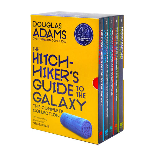 The Complete Hitchhiker's Guide to the Galaxy Box set 5 Paperback Books for Ages 12+ by Douglas Adams Humorous Fantasy Adventure Classic Saga Trilogy