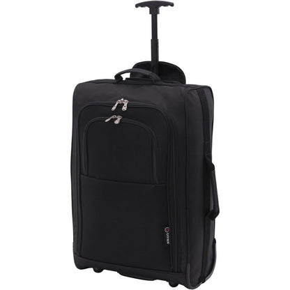 5 Cities Set of 2 Cabin Suitcases 21" / 55cm – Lightweight Carry On Trolley Bags with Wheels, Airline Approved Hand Luggage, 42L, 2 Year Warranty