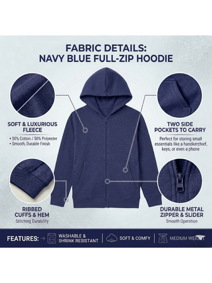GW CLASSY OUTFIT Boys Girls Casual Fleece Hoodie Kids Lightweight Zipper Sweat Shirt Soft and Comfortable for School and Everyday