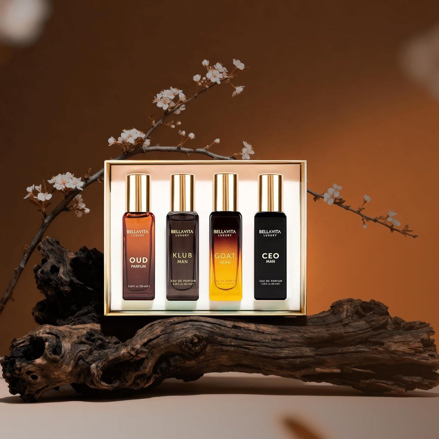 New Bellavita Luxury Men's Perfume Gift Set with CEO Man, G.O.A.T., Klub, and Oud | 80ml | Perfume for Men | Lavender, Patchouli, Lemon, and Caramel Notes | Long Lasting Men's Fragrance