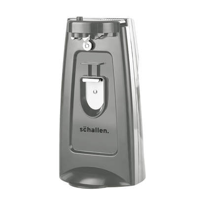 Schallen Electric Can Opener Automatic 3-in-1 Kitchen Appliance with Hands-Free Can Opening, Built-In Bottle Opener & Knife Sharpener | Electric Tin Opener for Easy Opening Cans, Jars, and Bottles | Hidden Power Cord Storage | Stainless Steel Durable Kitc