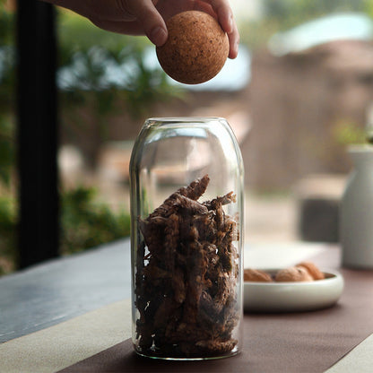 3pcs Glass Food Storage Canister, 500ML & 800ML & 1000ML Airtight Sealed Container Canister, Clear Glass Storage Jar, with Cork Lid, for Spices, Sugar, Coffee, Biscuits, Candies