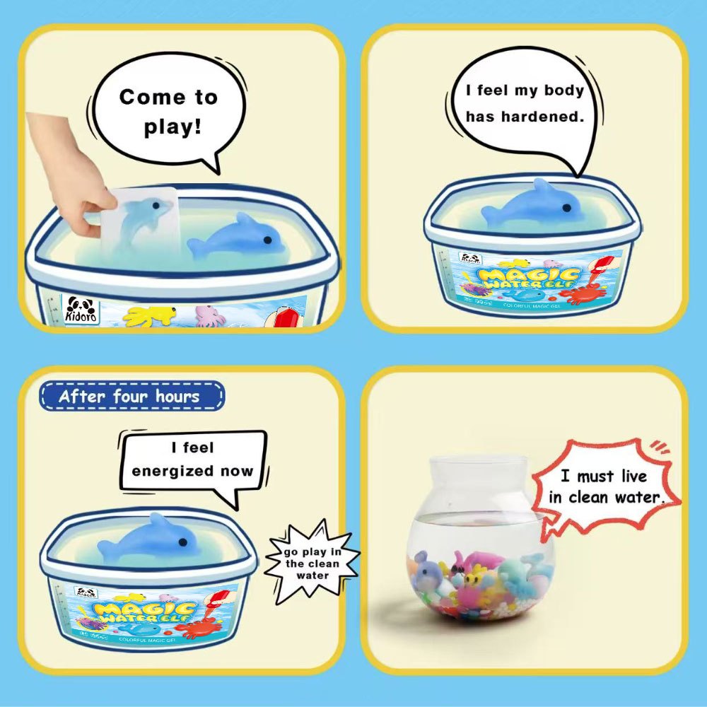 Magic Water Elf DIY Craft Kit 32 Piece - 12 Colours, 12 Moulds & Storage Box | STEM Sensory Art Toy for Boys & Girls | Creative Birthday Gift