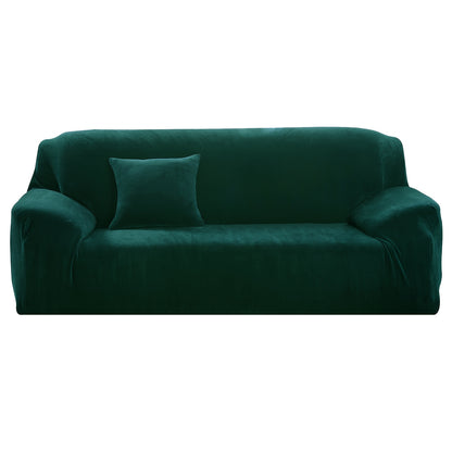 Sofa Cover Velvet Plush Thick High Stretch Elastic Fabric L Shape Sofa Slipcover Couch Cover 1 2 3 4 Seater Polyester Spandex Furniture Protector Cover Include Pillowcase for Living Room