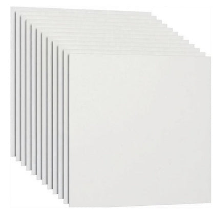 Square Canvas Boards 12 Pack 15x15cm 6x6 Inch Primed White for Acrylic Oil Painting Art Supplies Artists Students Home Decoration