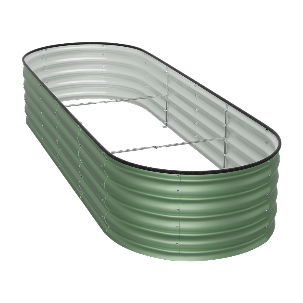 Extra Large Raised Beds for Garden, Oval Planter Box with Plant Climbing Frame, Outdoor Raised Planters for Vegetables, Flowers & Herbs, Bottomless Metal Garden Bed