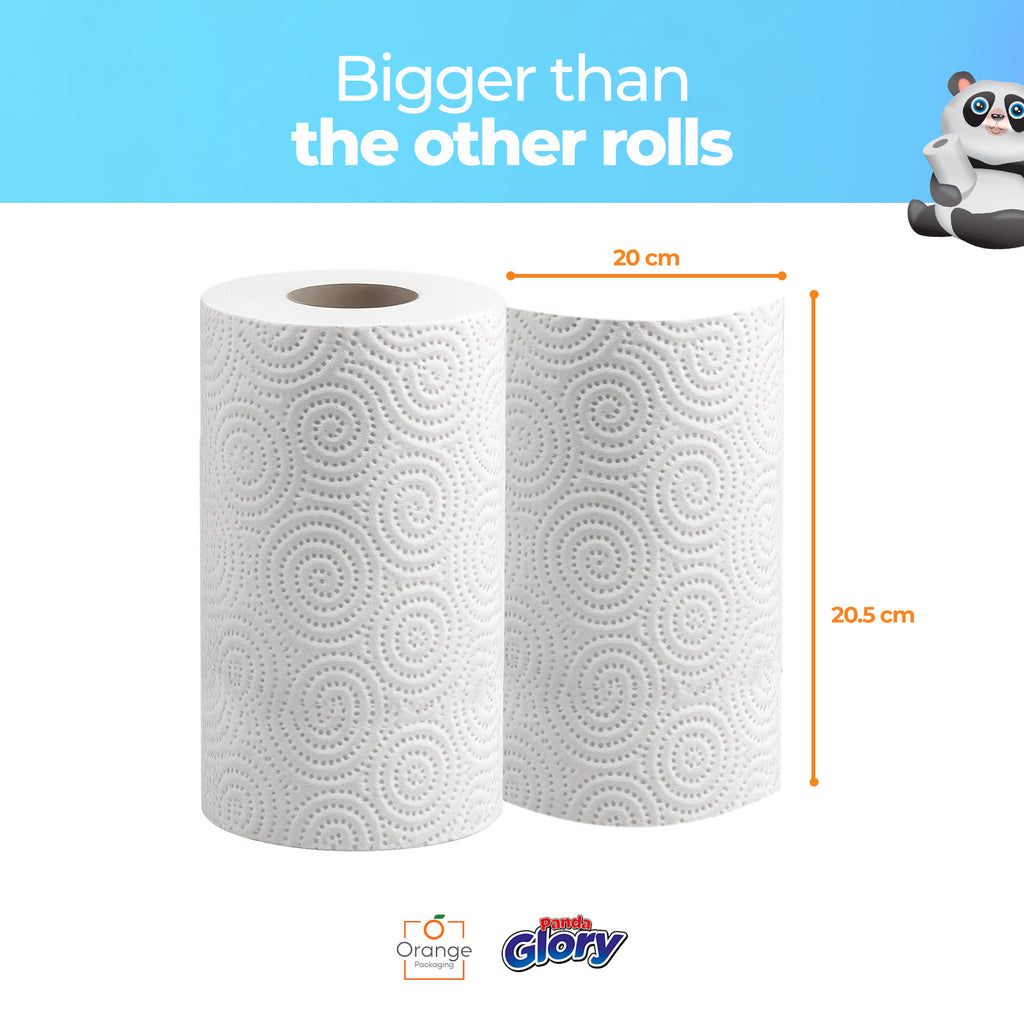 Panda Glory 3-Ply Kitchen Roll – 24-Roll Pack