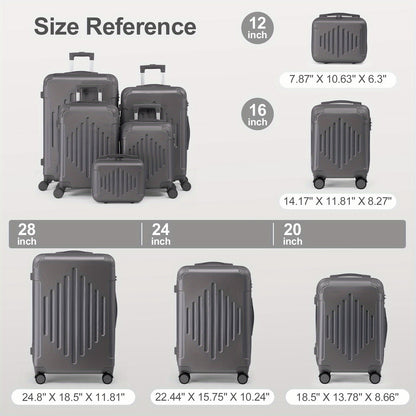 20/ 24/ 28 Inch Carry-On ABS Hard Shell Suitcase, 360° Spinner Wheels, TSA Lock, Lightweight Luggage for Travel