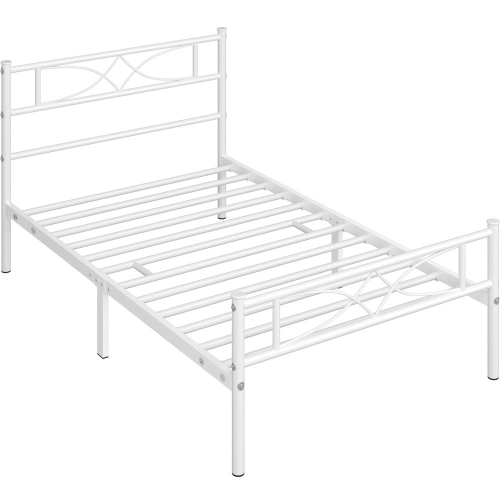 Metal Platform Bed Frame with Headboard – Vintage Style Single Double King No Box Spring Required UK