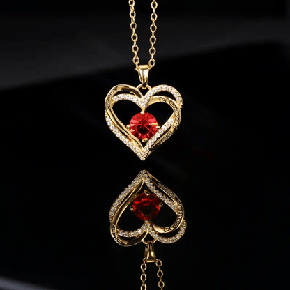 18k Golden Plated Heart Necklace, Elegant, Luxurious, Sexy And Dangerous, Show Your Beauty, Christmas Necklace, Christmas Gift, Birthday Gift, with A Beautiful Gift Box