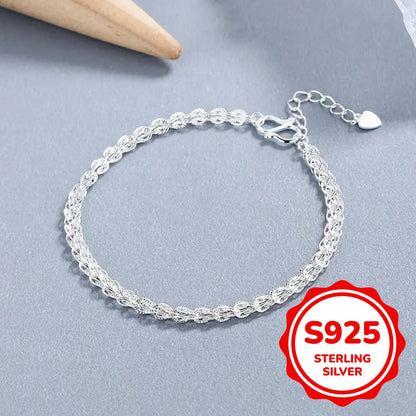 925 Sterling Silver Bracelet Phoenix Tail Simple Minimalist Female Jewelry Silver Color Bracelet