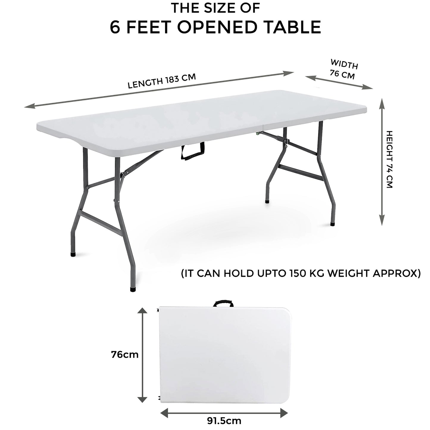 6ft Folding Table Trestle Camping Party Picnic BBQ Stall Garden Indoor Outdoor