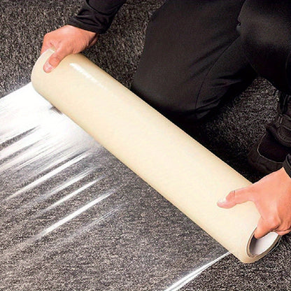Clear Self-Adhesive Floor Protection Film – Durable, Scratch & Dust Resistant, Easy to Apply & Remove, for Carpet, Stairs & Corridors, PE Material, Clear Finish, Carpet Cover Roll | Easy Apply Film | Scratch-Resistant Film, Carpet Protector