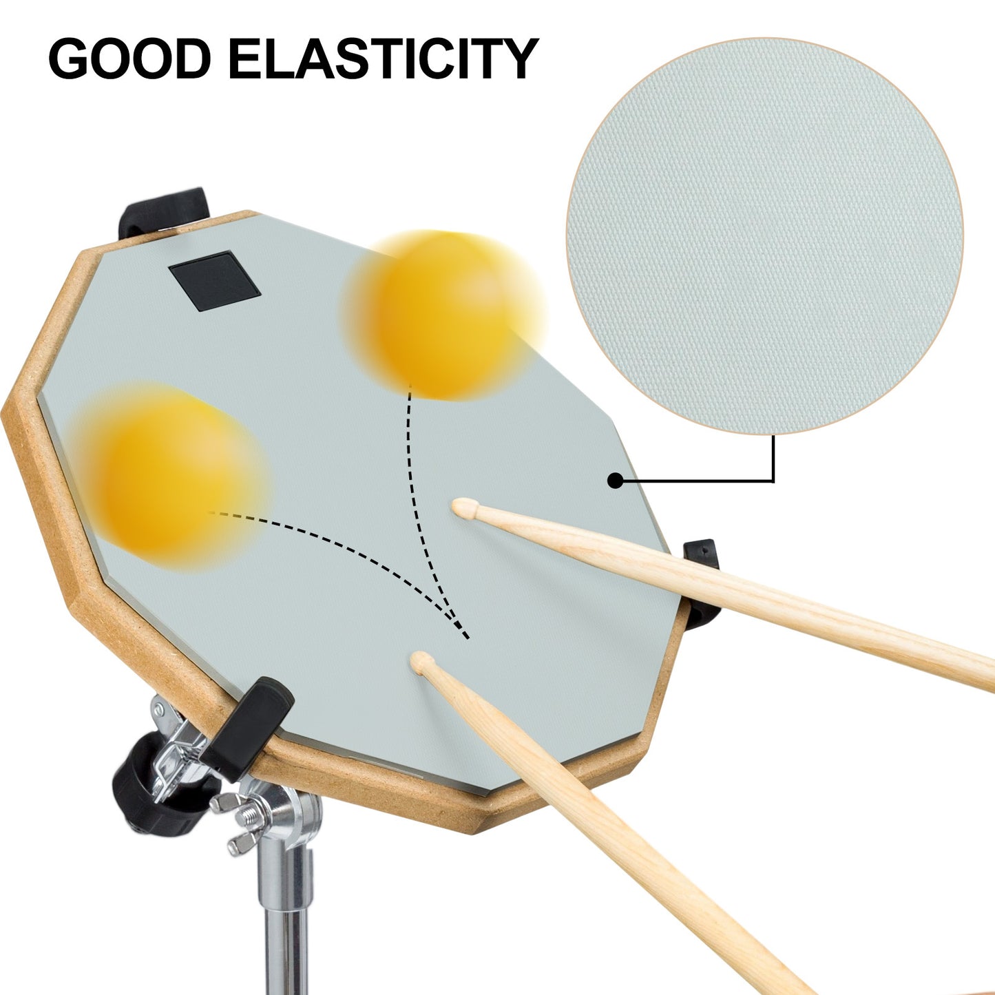 Drum Pad, 6-Inch Double Sided Drum Practice Pad with Stand Silent Snare Drum Training Kit