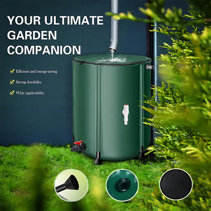 50L/100L/160L/200L Rainwater Collection Tanks, Portable Outdoor Water Tanks, Rainwater Collection System, Container Set with Filter Net and Overflow Device