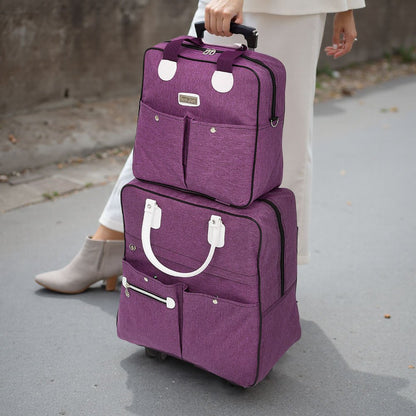 2 Piece Lightweight Rolling Luggage Set with Spinner Wheels, Suitcase Set, Spinner Luggage Set, Carry - on Suitcase and Matching Travel Bag for Business Trips, Versatile Luggage Solution for Vacation Getaways, Weekend Trips and Long - Distance Travel