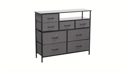 Chest Of Drawers with 8 Drawer, Fabric Dresser with Wood Top, 8 Dresser Of Drawer, Large Storage Organizer Unit with 8 Drawers for Bedroom, Living Room