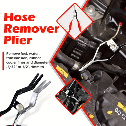4pcs Set of Multifunctional Hose Clamp Pliers – Fuel Line Disconnection And Removal Tool Set for Car Maintenance, Suitable for Car And Truck Maintenance, Industrial And Home Repairs, Disassembly Tools, Fuel Water Pipe Maintenance