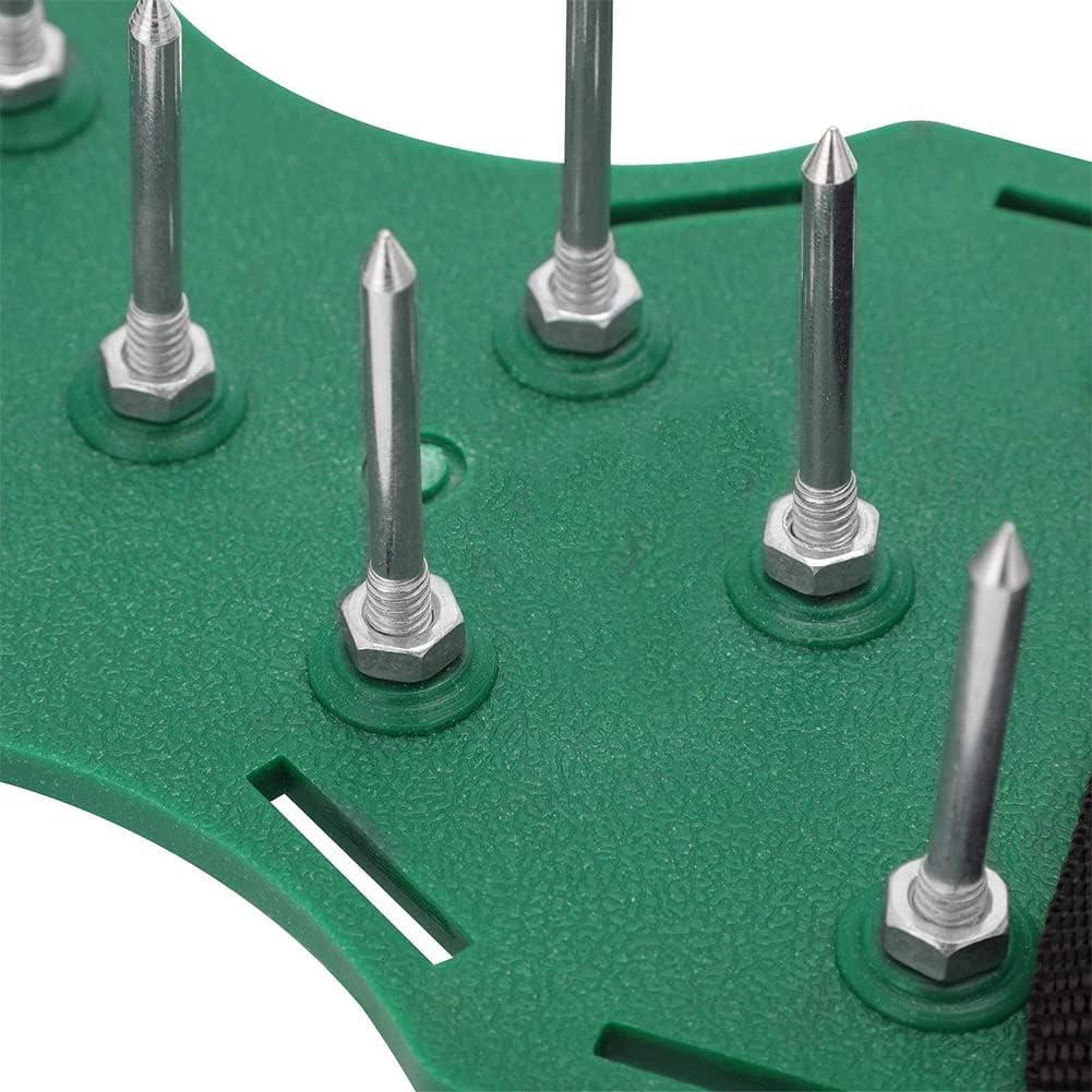 Garden Lawn Aerator Spike Shoes, Manual Aerating Sandals with 2 Adjustable Straps, Universal Fit for All Sizes, 13 Deep 5cm Spikes for Grass Soil Health, Easy Tool for Lawn Care, Strong Durable Design for Outdoor Use