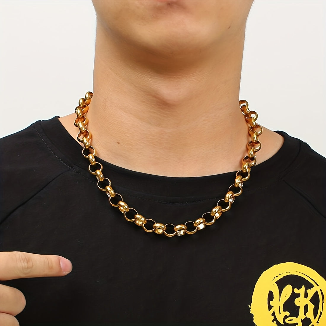 8MM Hot Selling 316L 316L 316L Stainless Steel Silvery Grey/Golden Handmade Hollow Round Chain Men'S And Women'S Necklace