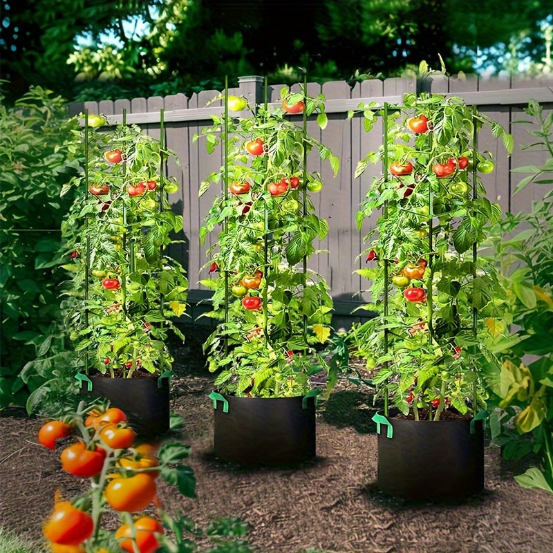 [For Indoor/Outdoor] 3pcs Large Capacity Box-Style Tomato Planting Bags, Designed in a Gardening Style, Heavy-Duty Non-Woven Fabric Plant Pots of 18.93 L, Equipped with Handles, Suitable for Indoor And Outdoor Use