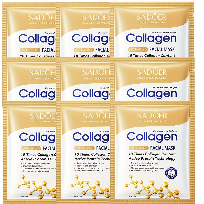 SADOER Collagen Sheet Face Masks – Nine Pack
